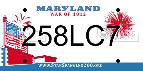 258LC7 Maryland License Plate
