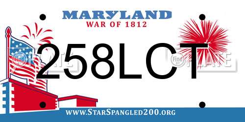 258LCT Maryland License Plate