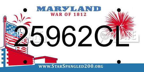 25962CL Maryland License Plate