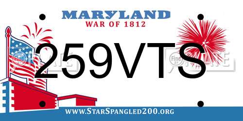 259VTS Maryland License Plate