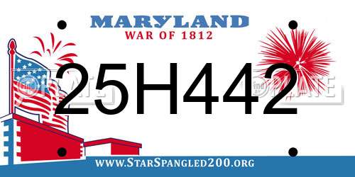 25H442 Maryland License Plate