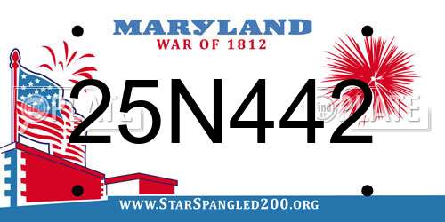 25N442 Maryland License Plate