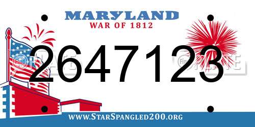 2647123 Maryland License Plate