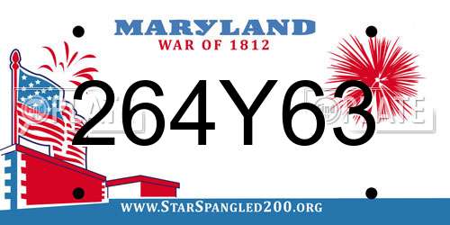 264Y63 Maryland License Plate