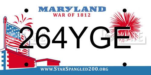 264YGE Maryland License Plate