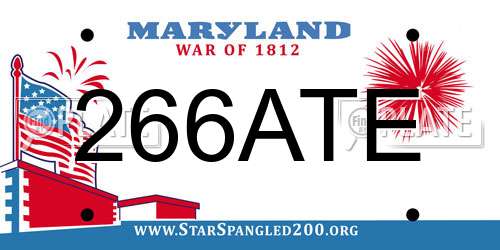 266ATE Maryland License Plate