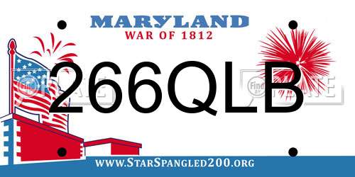 266QLB Maryland License Plate