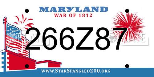 266Z87 Maryland License Plate