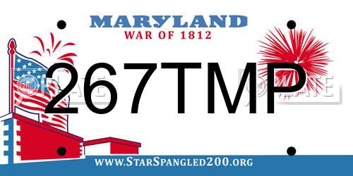 267TMP Maryland License Plate