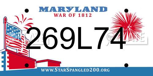 269L74 Maryland License Plate