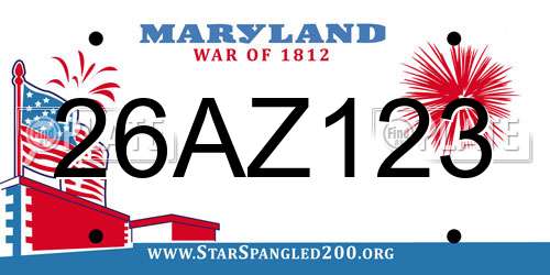 26AZ123 Maryland License Plate
