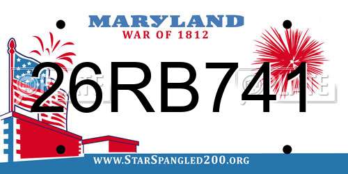 26RB741 Maryland License Plate