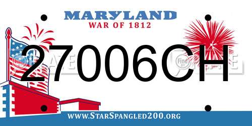 27006CH Maryland License Plate