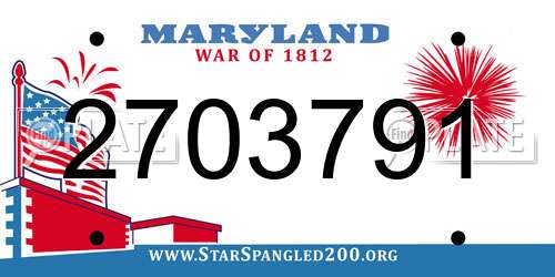 2703791 Maryland License Plate