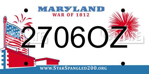 2706OZ Maryland License Plate