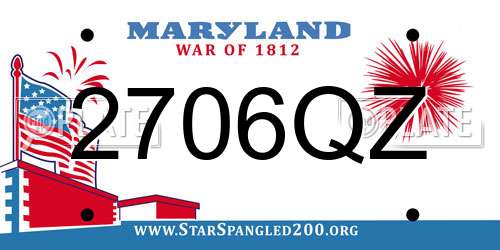 2706QZ Maryland License Plate