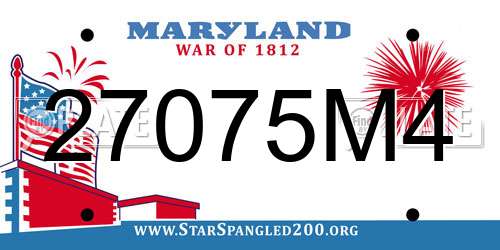 27075M4 Maryland License Plate