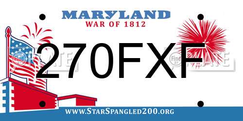 270FXF Maryland License Plate
