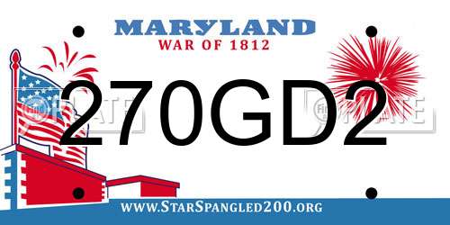 270GD2 Maryland License Plate