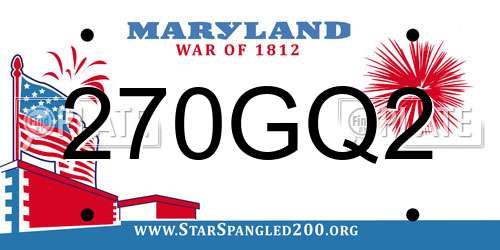 270GQ2 Maryland License Plate