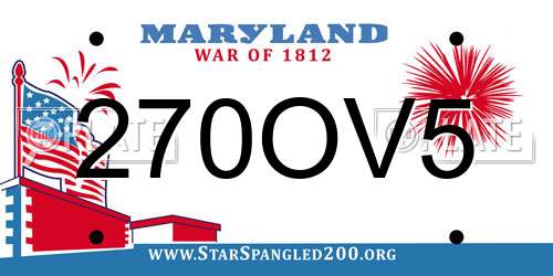 270OV5 Maryland License Plate