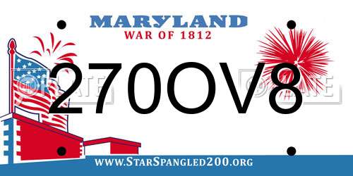 270OV8 Maryland License Plate