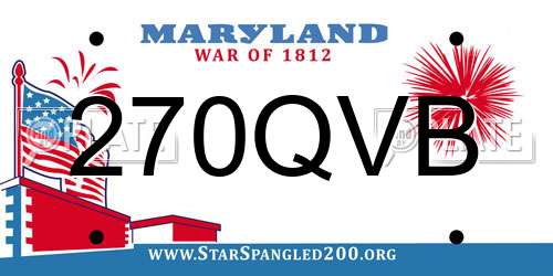 270QVB Maryland License Plate
