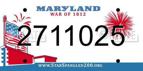 2711025 Maryland License Plate