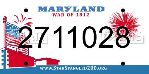 2711028 Maryland License Plate
