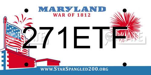 271ETF Maryland License Plate