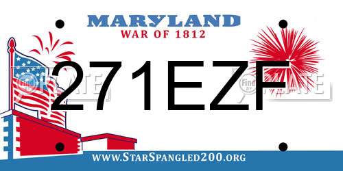 271EZF Maryland License Plate