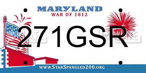 271GSR Maryland License Plate