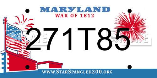 271T85 Maryland License Plate