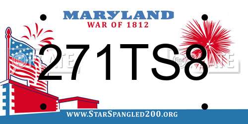 271TS8 Maryland License Plate