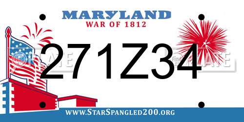 271Z34 Maryland License Plate