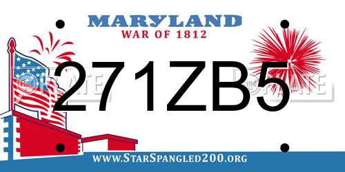 271ZB5 Maryland License Plate