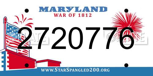 2720776 Maryland License Plate