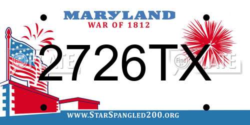 2726TX Maryland License Plate
