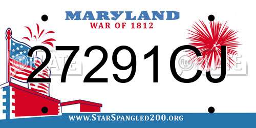 27291CJ Maryland License Plate