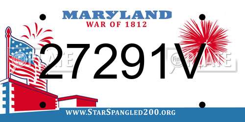 27291V Maryland License Plate