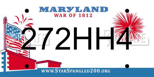 272HH4 Maryland License Plate