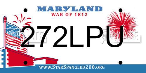 272LPU Maryland License Plate