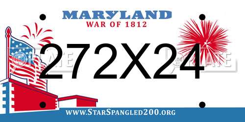 272X24 Maryland License Plate