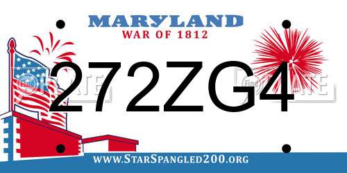 272ZG4 Maryland License Plate