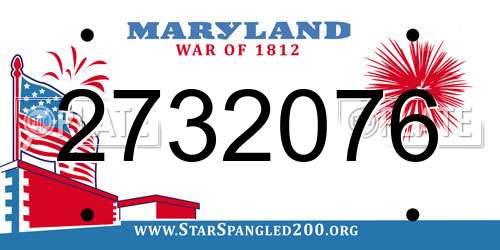 2732076 Maryland License Plate