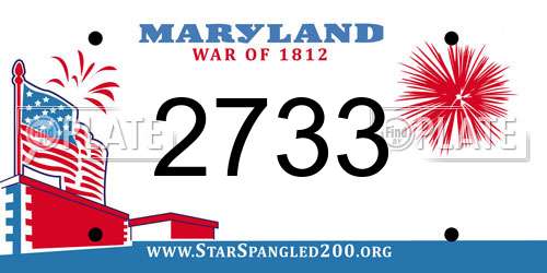2733 Maryland License Plate