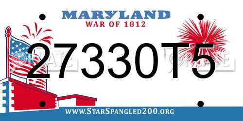 27330T5 Maryland License Plate