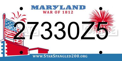 27330Z5 Maryland License Plate