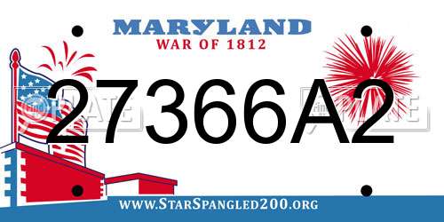 27366A2 Maryland License Plate