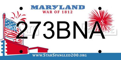 273BNA Maryland License Plate